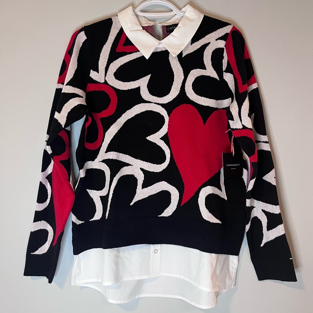 NWT Cynthia Rowley 2-in-1 Layered Look Sweater